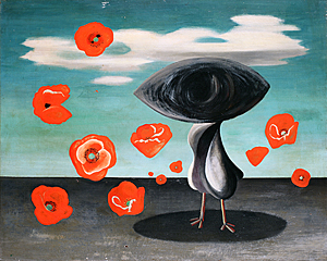 立石鐵臣「けしの花の幻想」30F 1950年