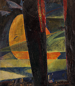 立石鐵臣「柵の中の月」10F 1953年