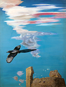 立石鐵臣「飛鳥（李朝狼火台）」80F 1971年