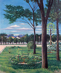 立石鐵臣「身辺小景－広場」20F 1976年