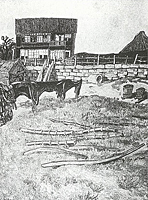 立石鐵臣「海辺の家」 1936年